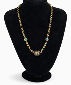 Nazar Boncuk Detaylı Yonca Figürlü Çelik Kolye