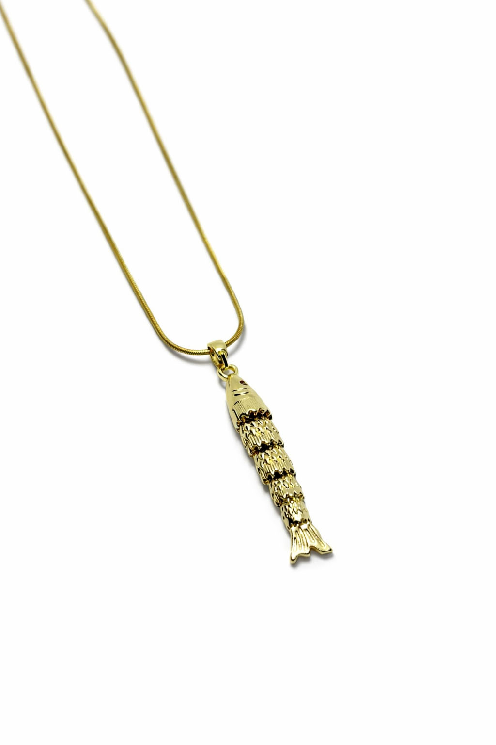 Balık Figürlü Altın Renk Çelik Kolye