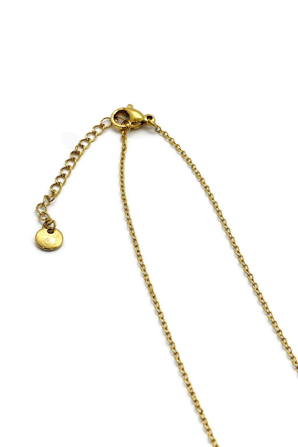 Nazar Göz Figürlü Sallantılı Zirkon Taşlı Altın Renk Çelik Kolye