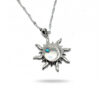 Güneş Figürlü Turkuaz Taş Detaylı Çelik Kolye
