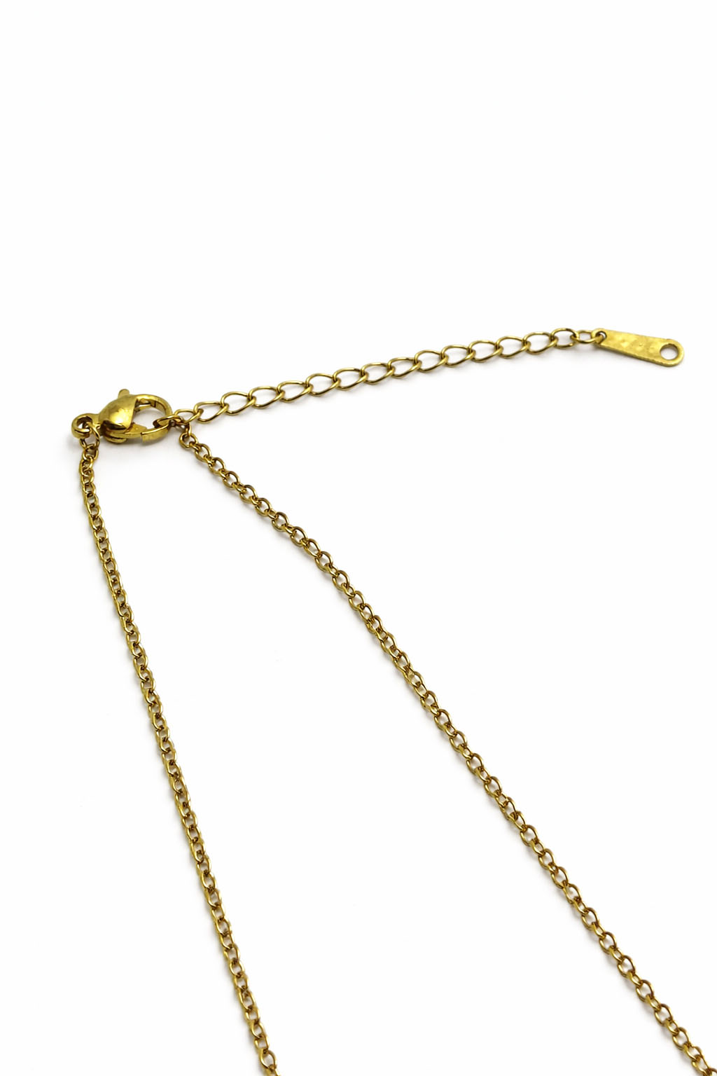 Doğal Taş ve Zirkon Taş Detaylı Altın Renk Çelik Kolye