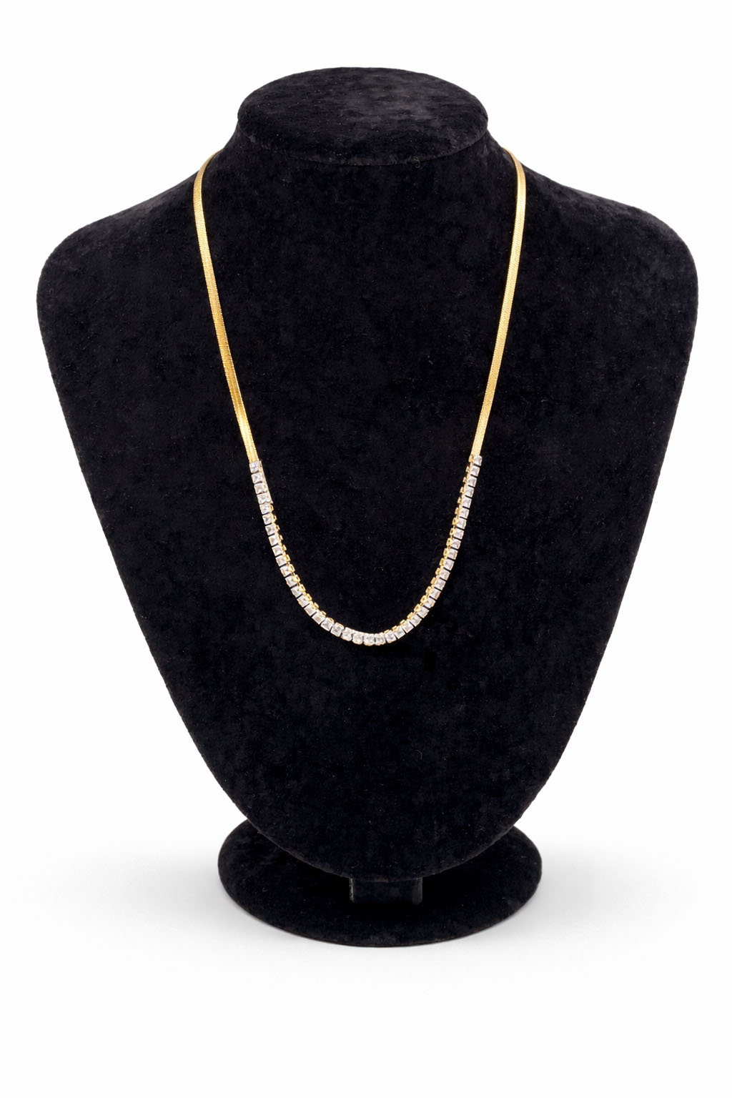 Zirkon Taş Detaylı Altın Renk Çelik Su Yolu Kolye Zirkon Taş Detaylı Altın Renk Çelik Su Yolu Kolye