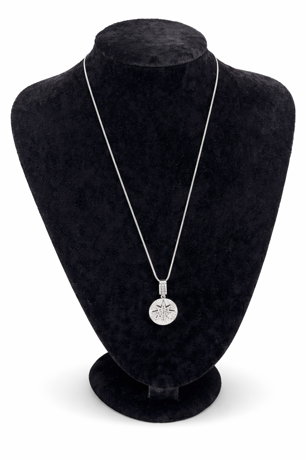 Yıldız Figürlü Zirkon Taşlı Gümüş Renk Çelik Kolye